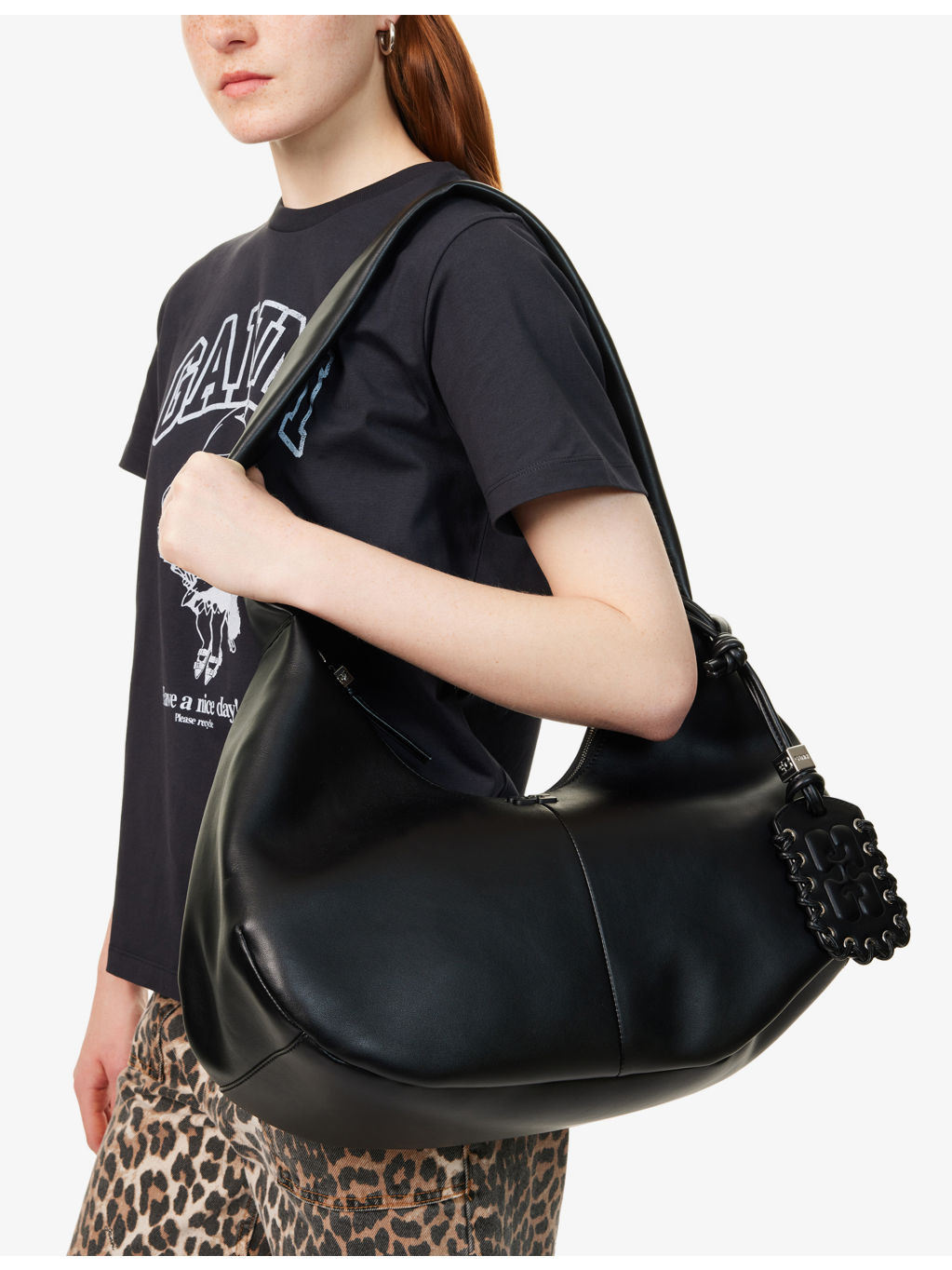 Bou Hobo Medium Leather Shoulder Bag - 2