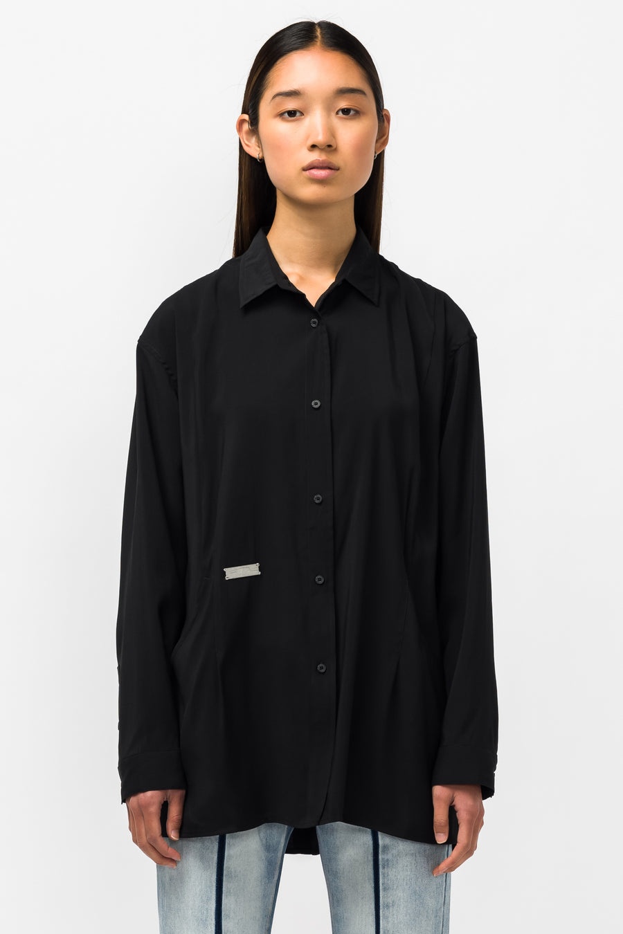 Arc Cutting Ripple Shirt in Mystery Black - 1