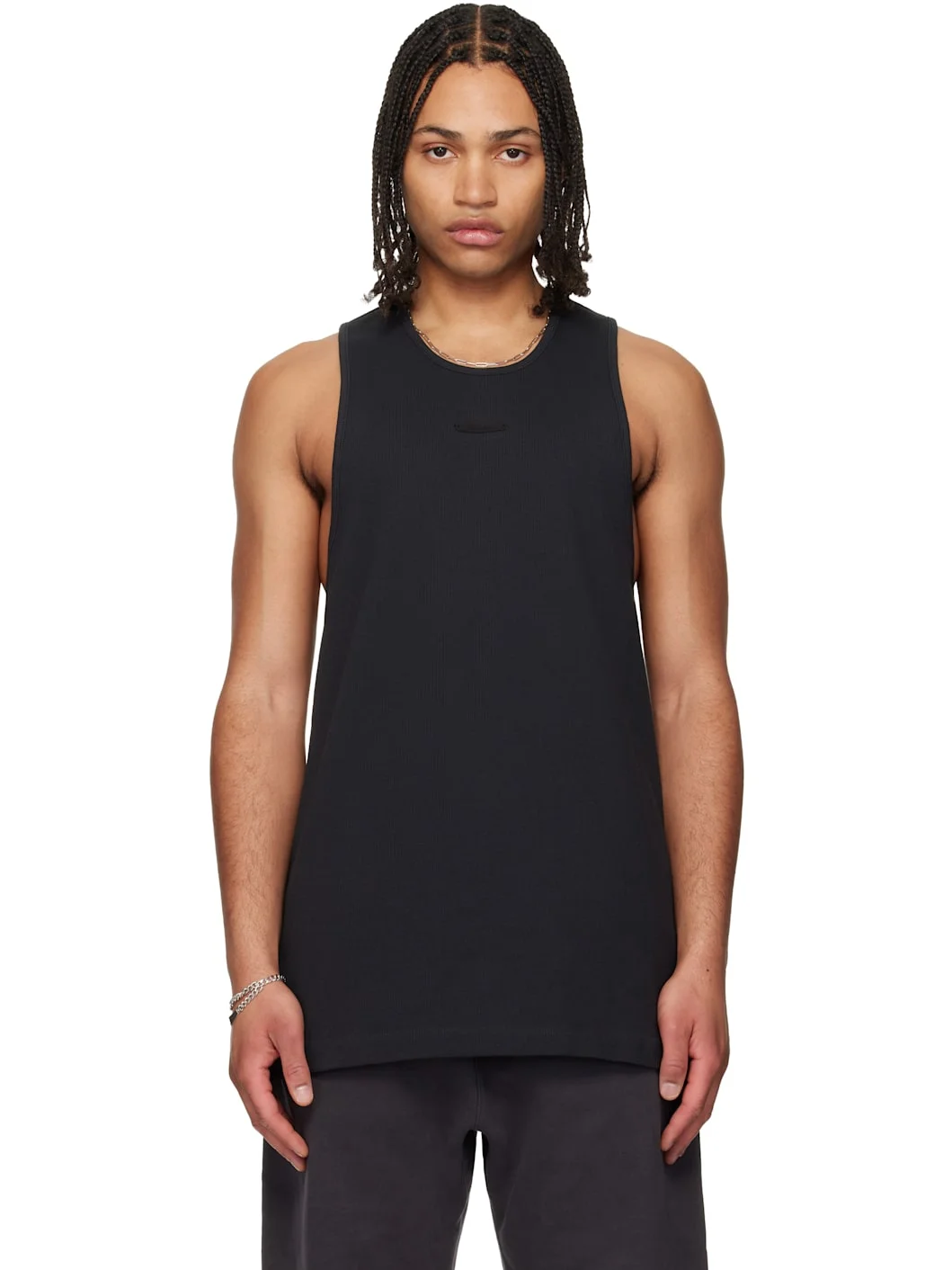 Black Rib Tank Top - 1