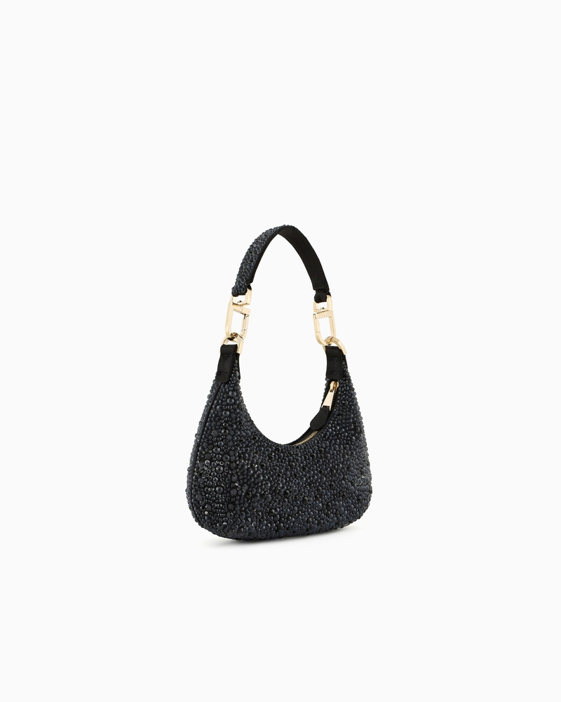 GIORGIO ARMANI La Prima satin and rhinestone mini hobo bag outlook