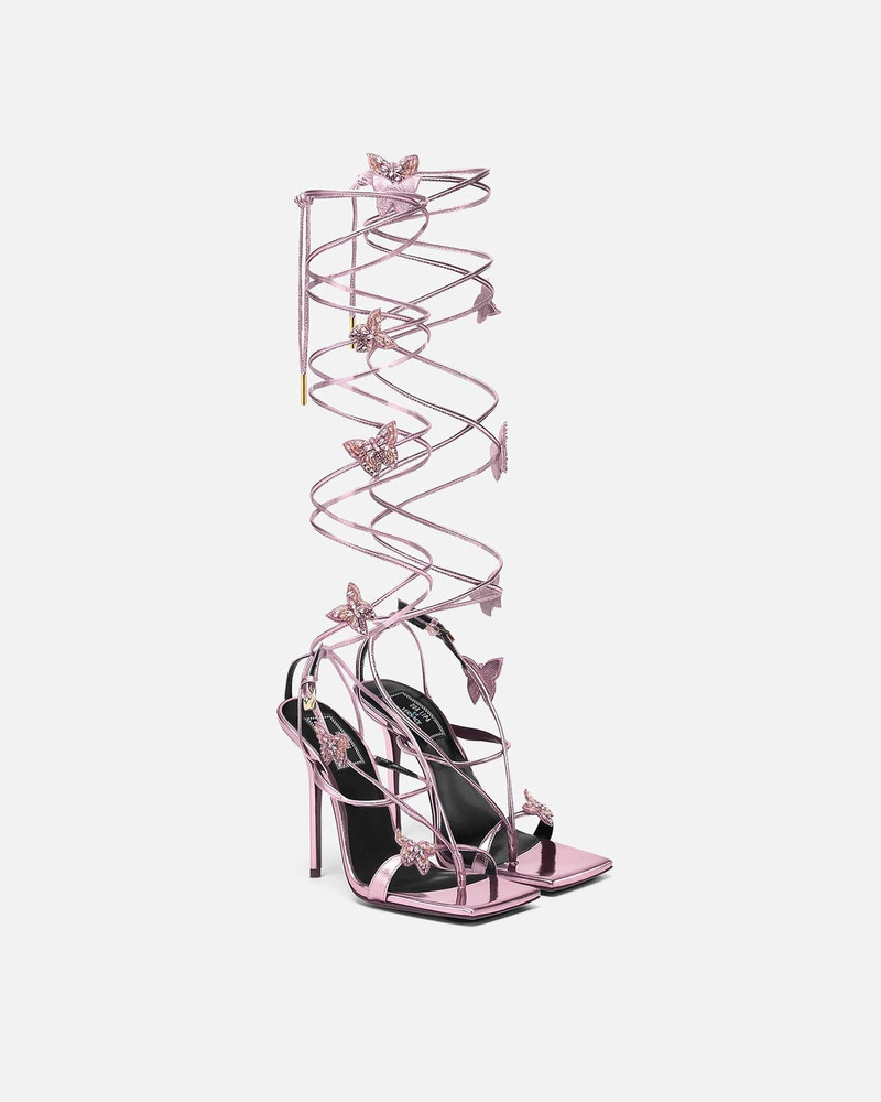Crystal Butterflies Metallic Sandals 2