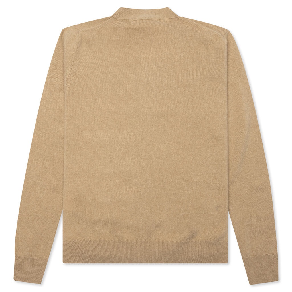 COMME DES GARCONS PLAY X THE ARTIST INVADER CARDIGAN - CAMEL - 2