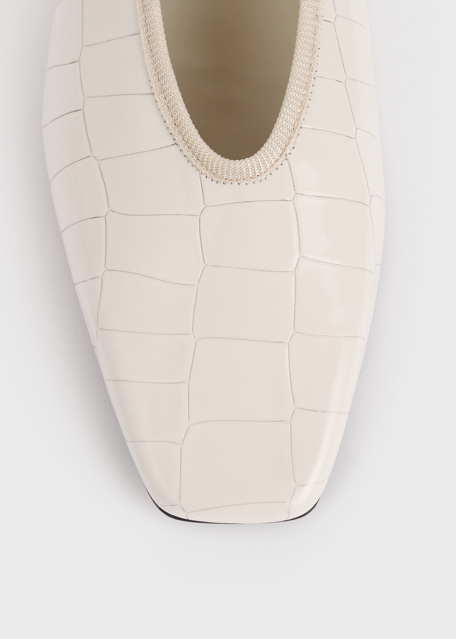 Minimalist croco-embossed ballerinas oyster - 6