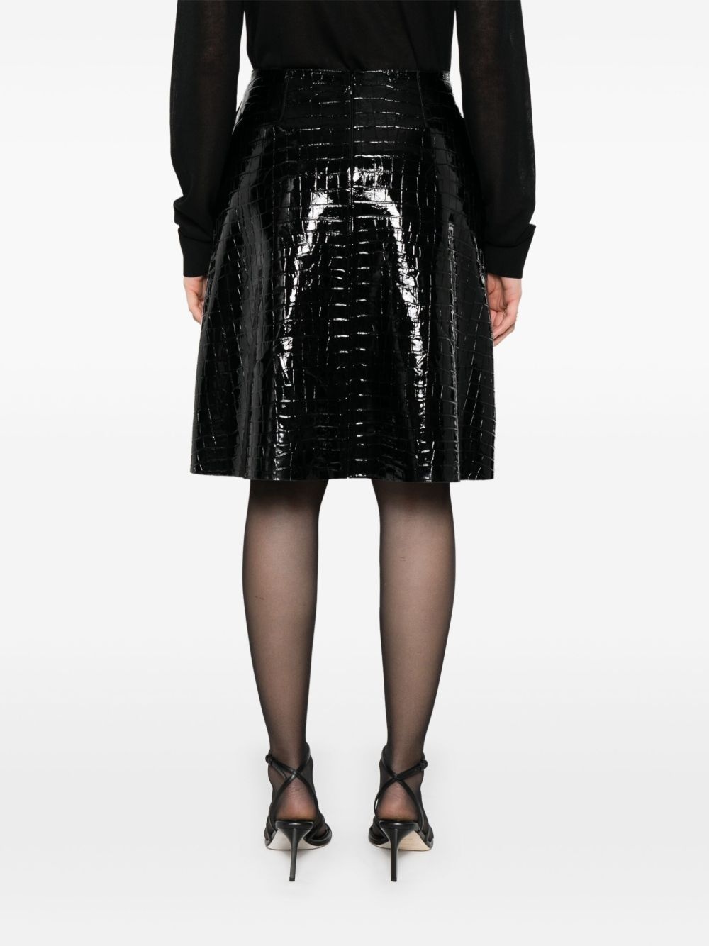 crocodile-embossed skirt - 4
