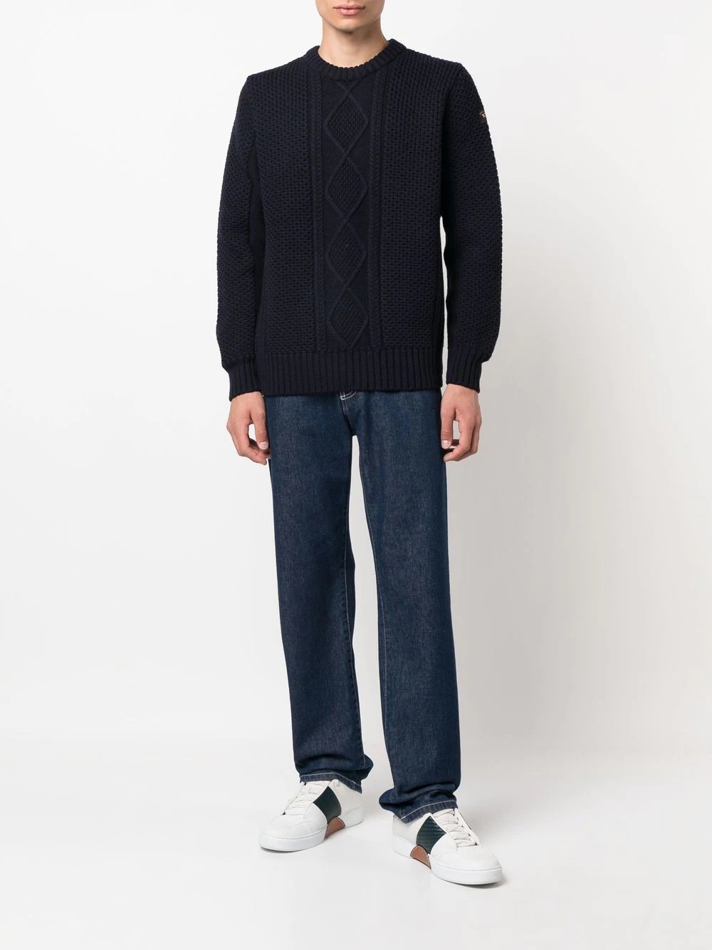 cable-knit long-sleeve jumper - 2