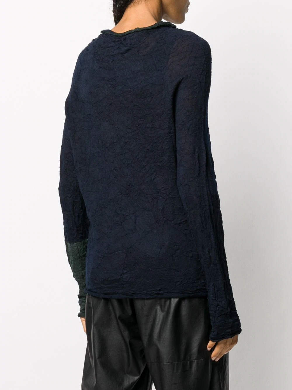 crinkled long-sleeve jumper - 4