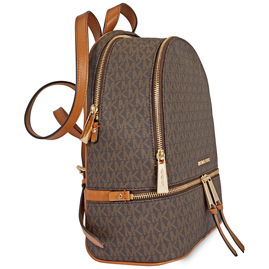 Michael Kors - Michael Kors Rhea Medium Logo Print Backpack - Brown - 2