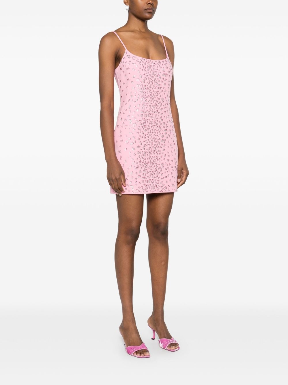 crystal-embellished mini dress - 3