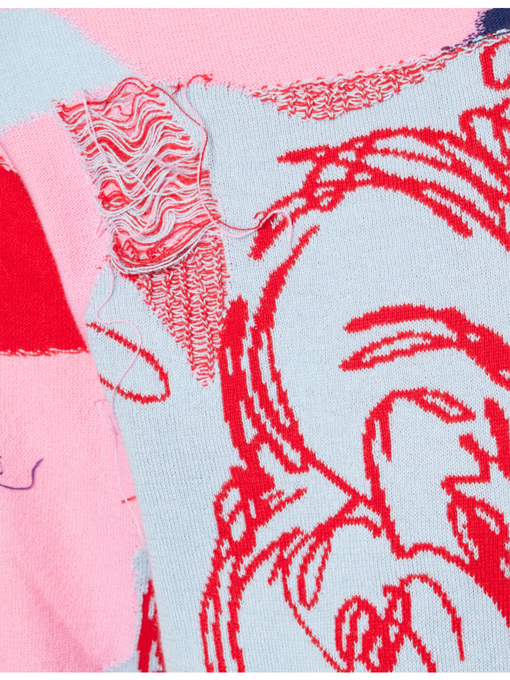 Doodle-Intarsia Crew-Neck Cotton Knitted Jumper - 6