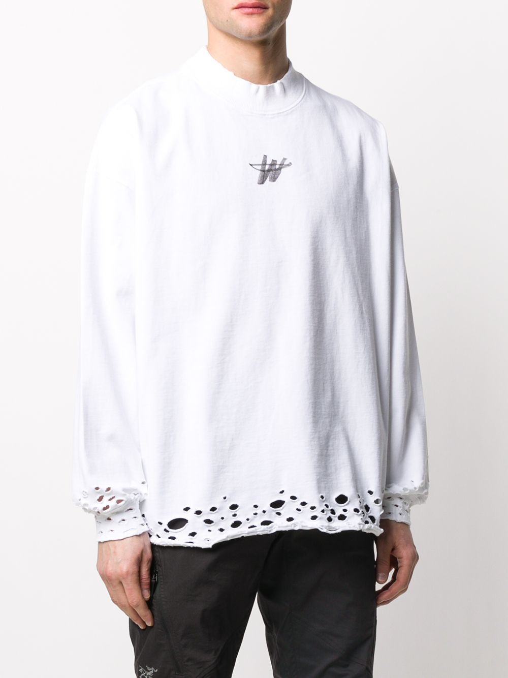 branded perforated sweatshirt - 3