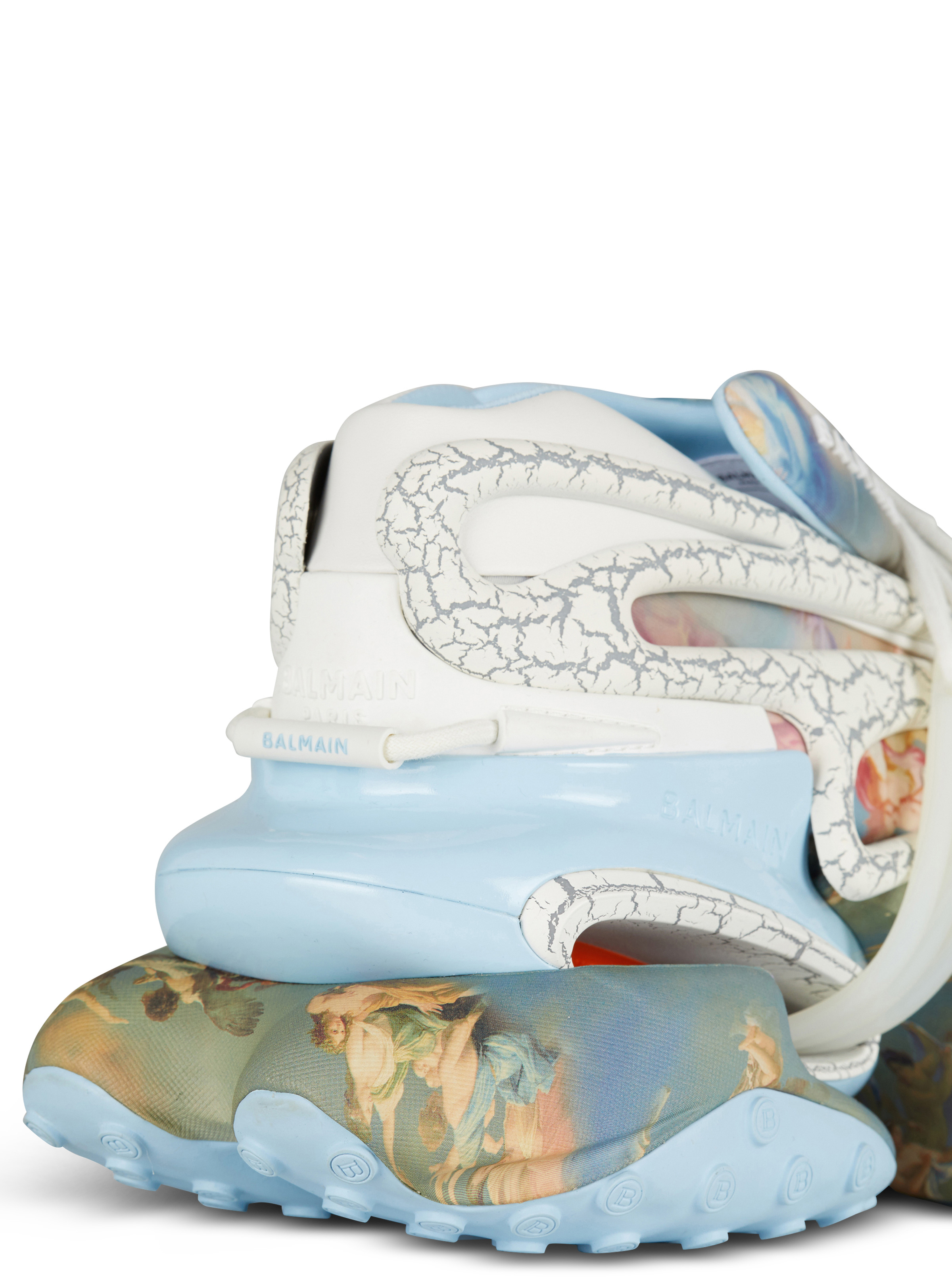 Unicorn trainers in Sky print neoprene and leather - 8