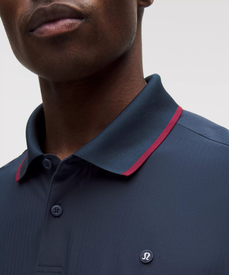 UV-Protective Striped Mesh Tennis Polo Shirt 5