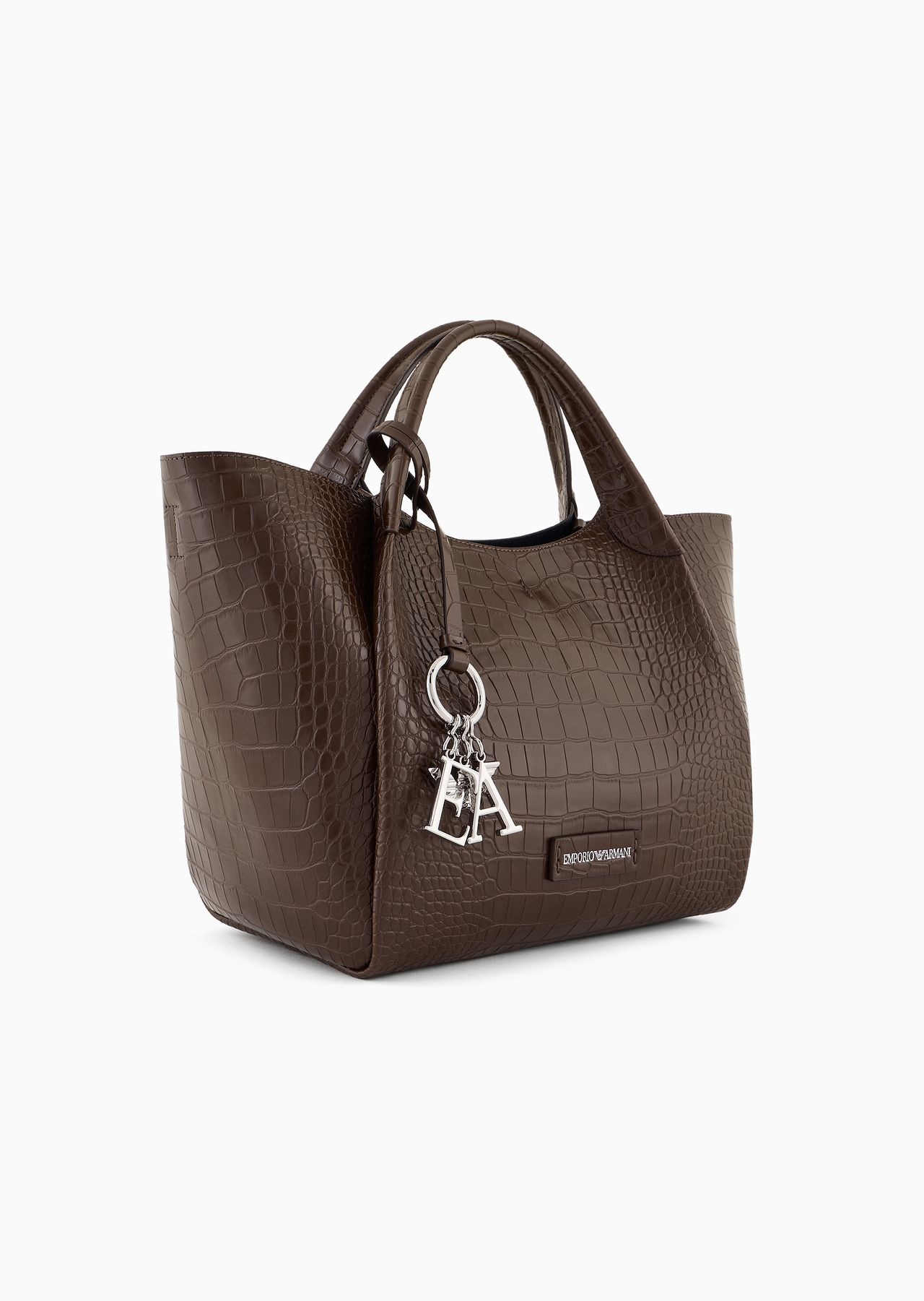 Shopper bag with mock-croc finish and logo charm - 2