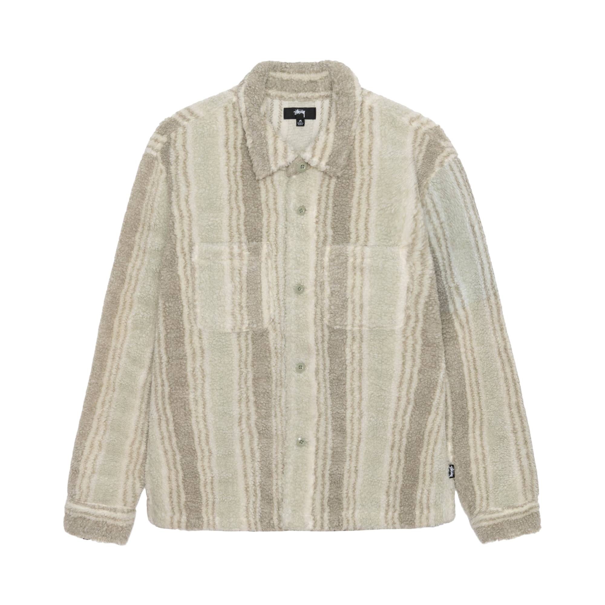 Stussy Striped Sherpa Shirt 'Natural' - 1