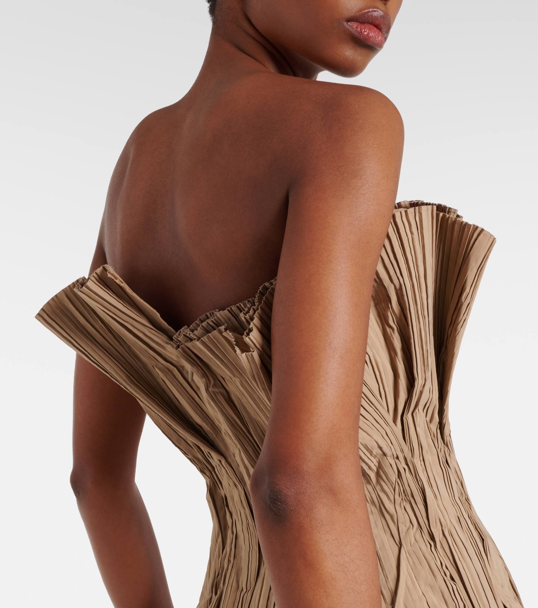 Cristel pleated poplin bustier gown - 6