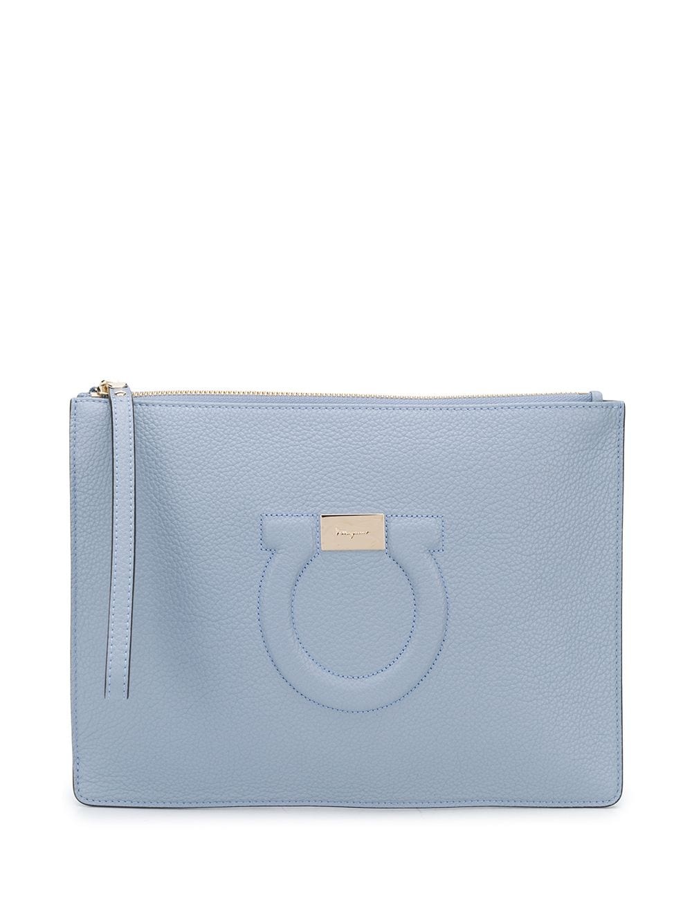 debossed-Gancini clutch bag - 1