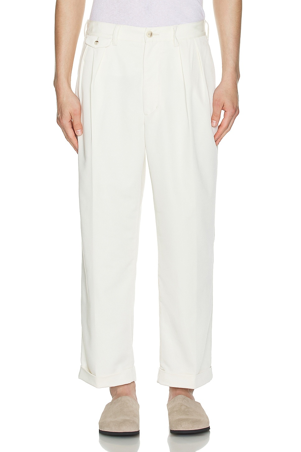 2 Pleats Trousers Pe Twill - 3