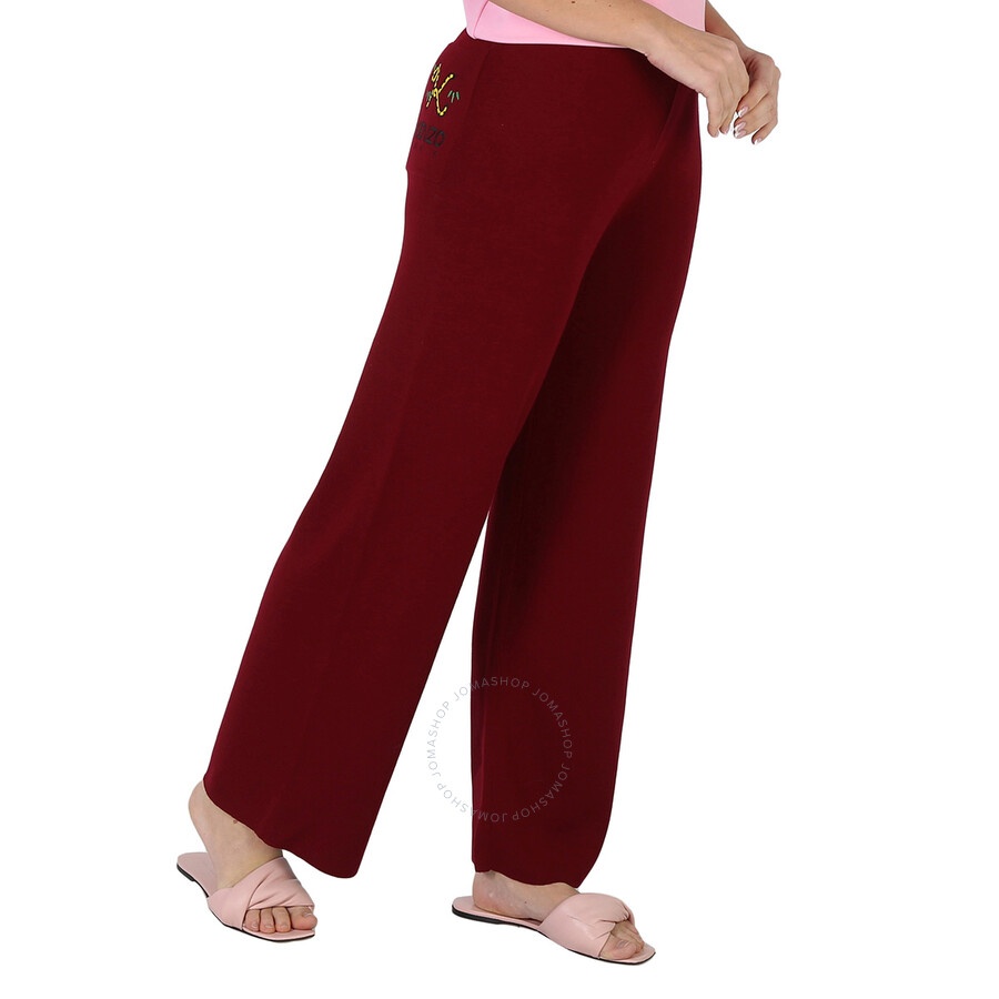 Kenzo Ladies Bordeaux Tiger Tail K Flared Trousers - 5