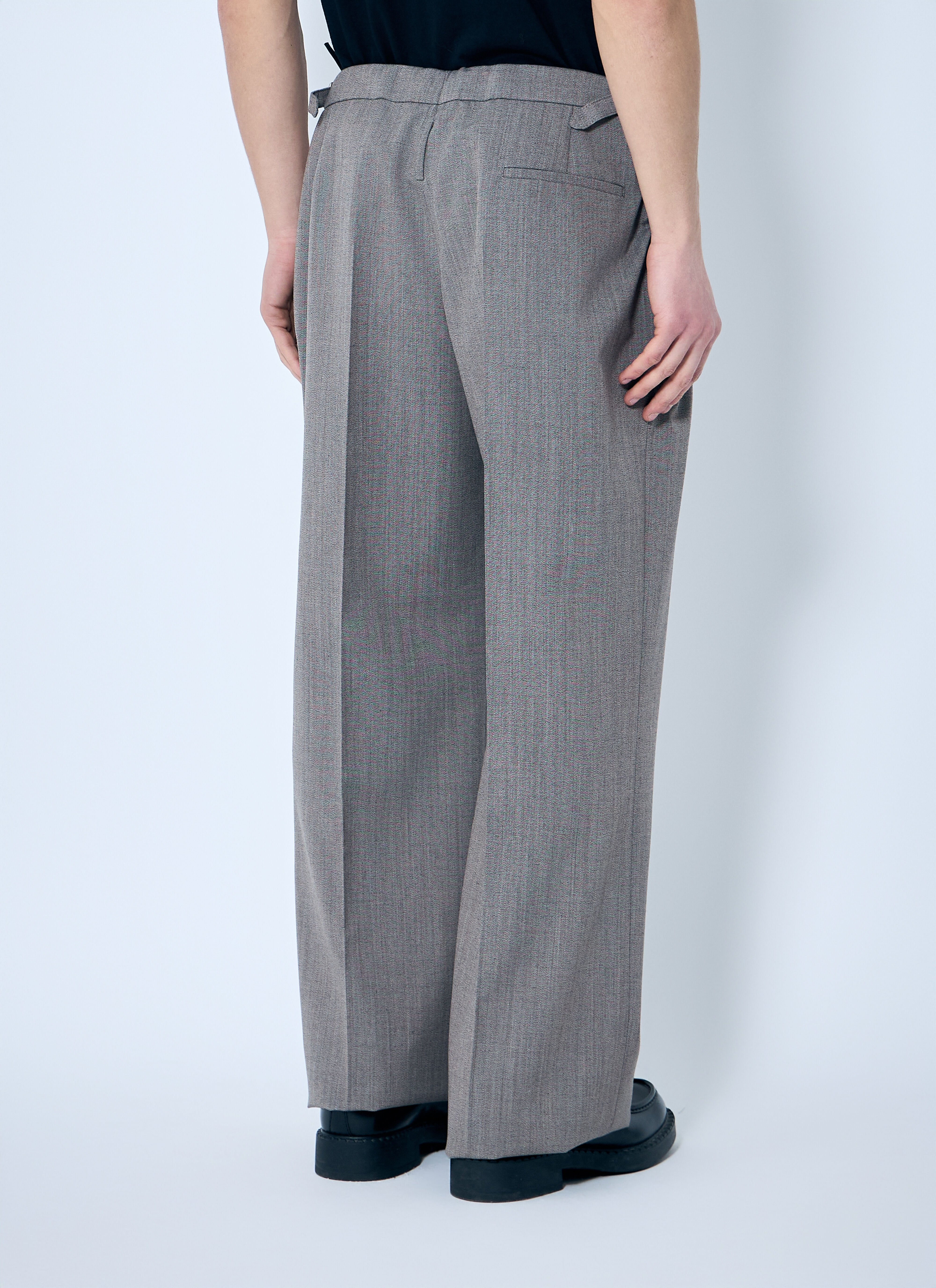 Belted Tailored Wool-Blend Pants - 4