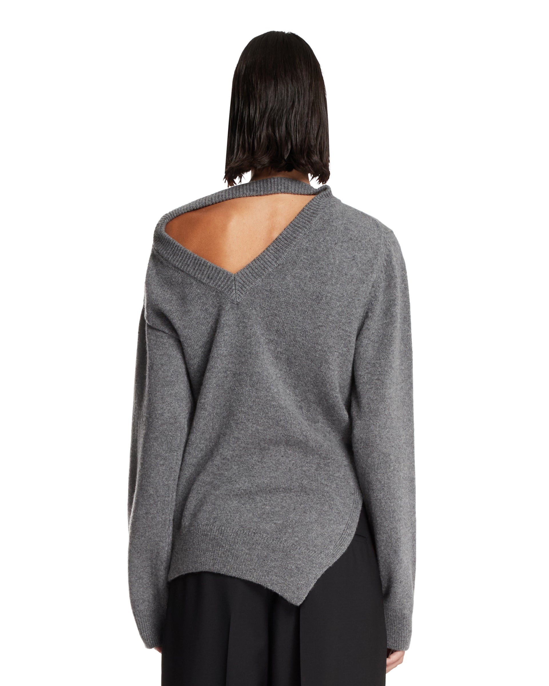 Gray Convertible Deconstructed Sweater - 3