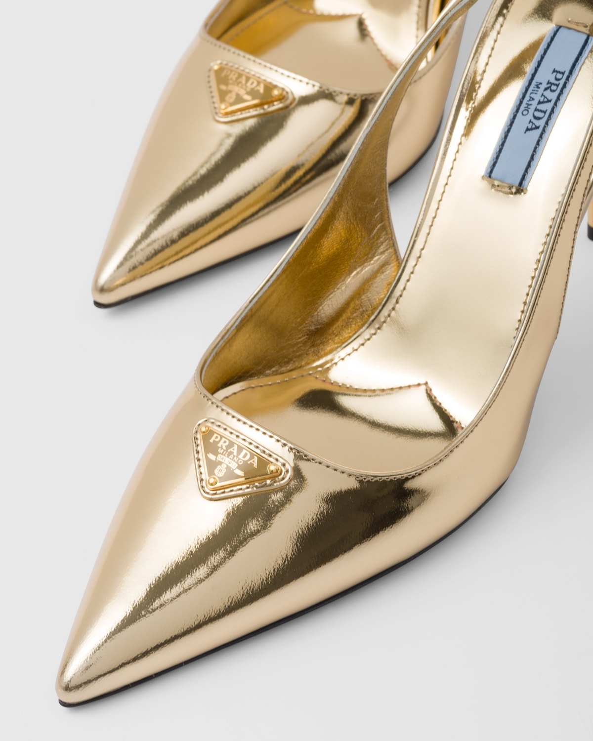 Metallic leather slingback pumps - 6