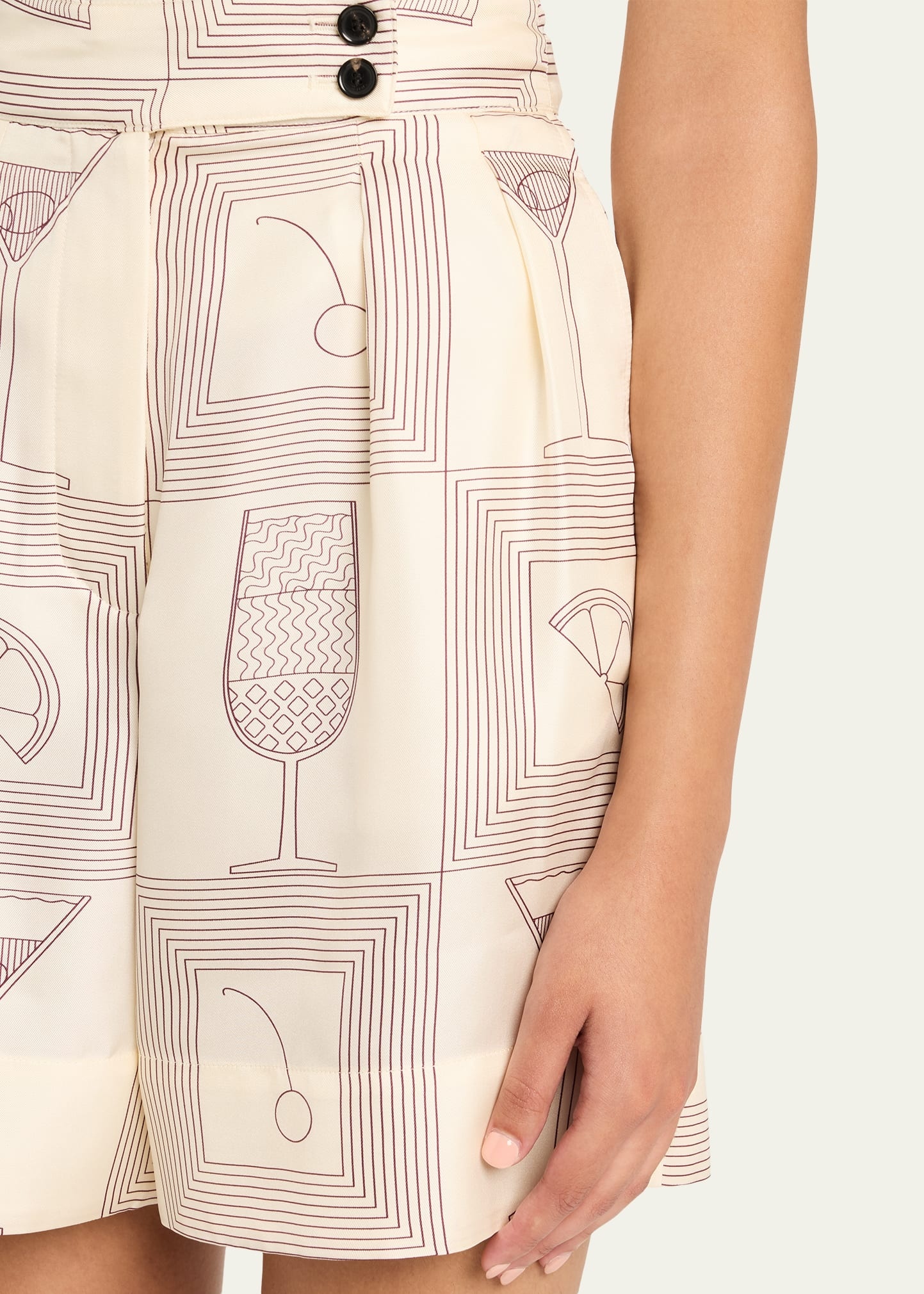 Dorin Aperitivo Twill Pleated Bermuda Shorts - 5