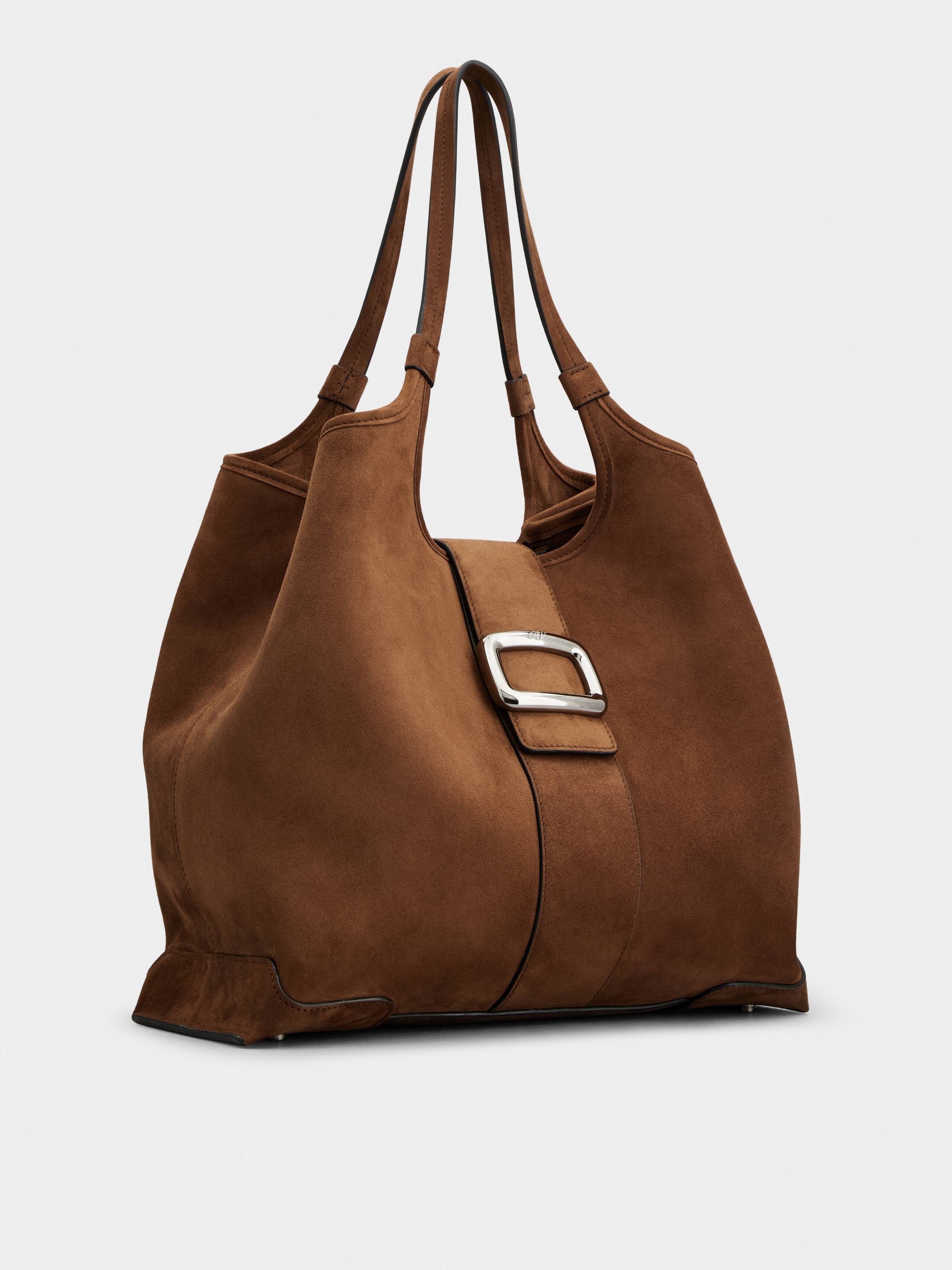 Viv' Choc Medium Shopping Bag in suede - 3