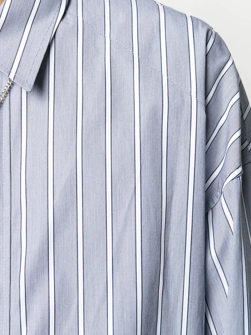 vertical striped belted shirt - 5