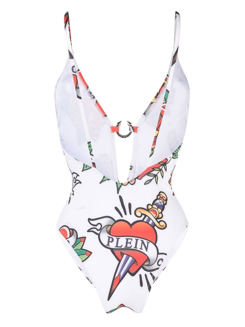 PHILIPP PLEIN graphic-print swimsuit outlook