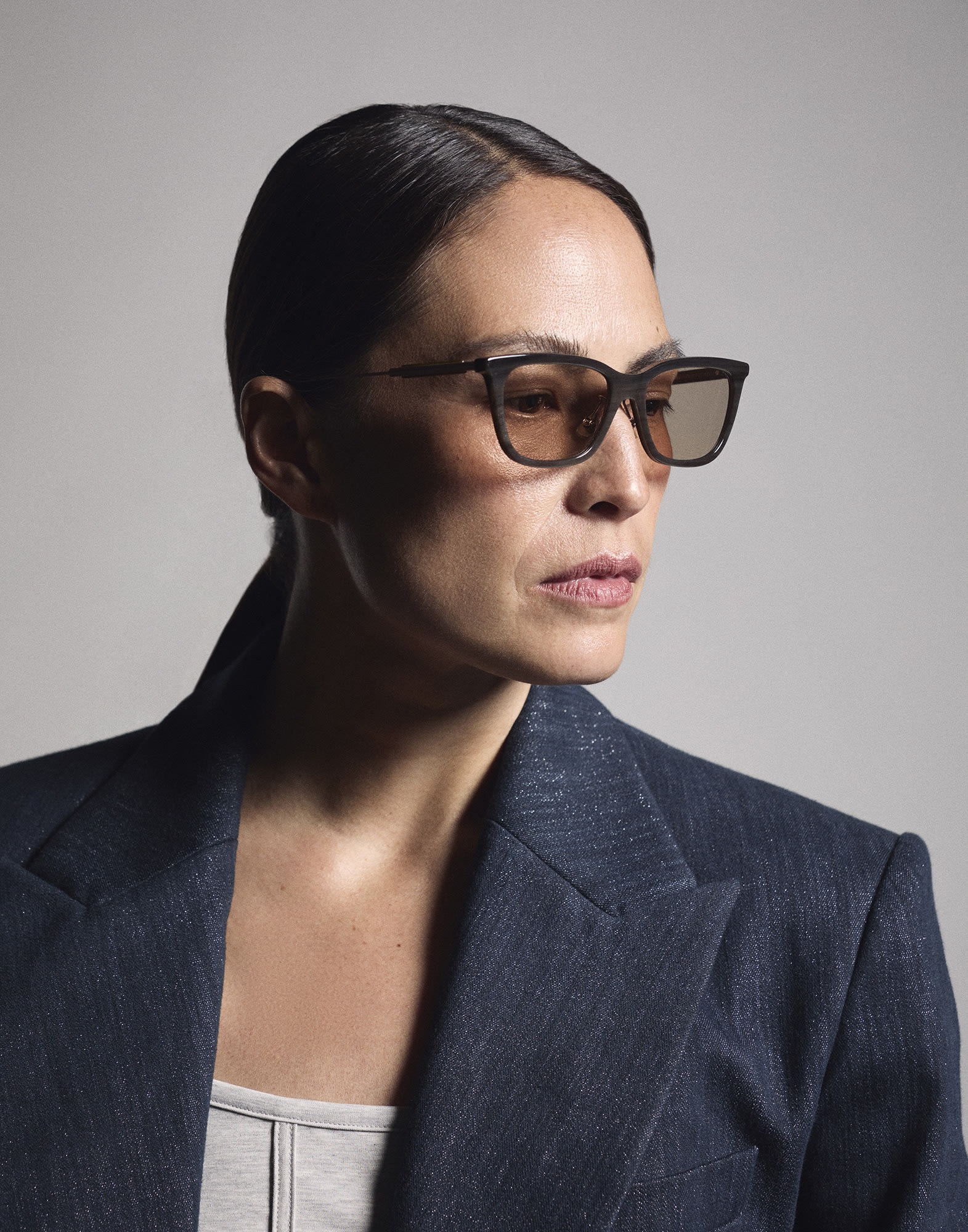 Sartorial Sunset horn and titanium sunglasses - 4