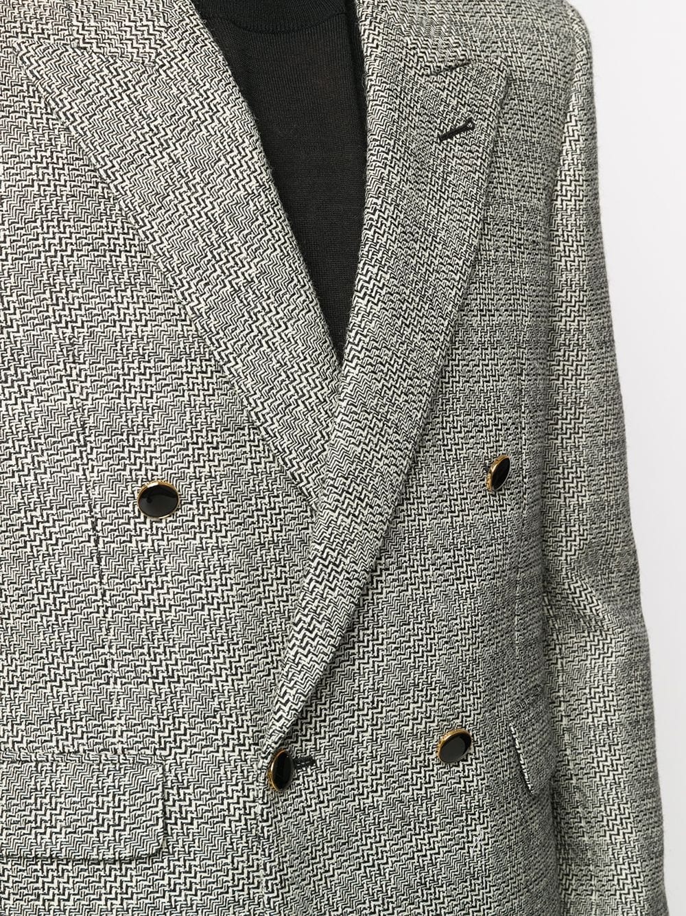 deconstructed check double-breasted blazer - 5