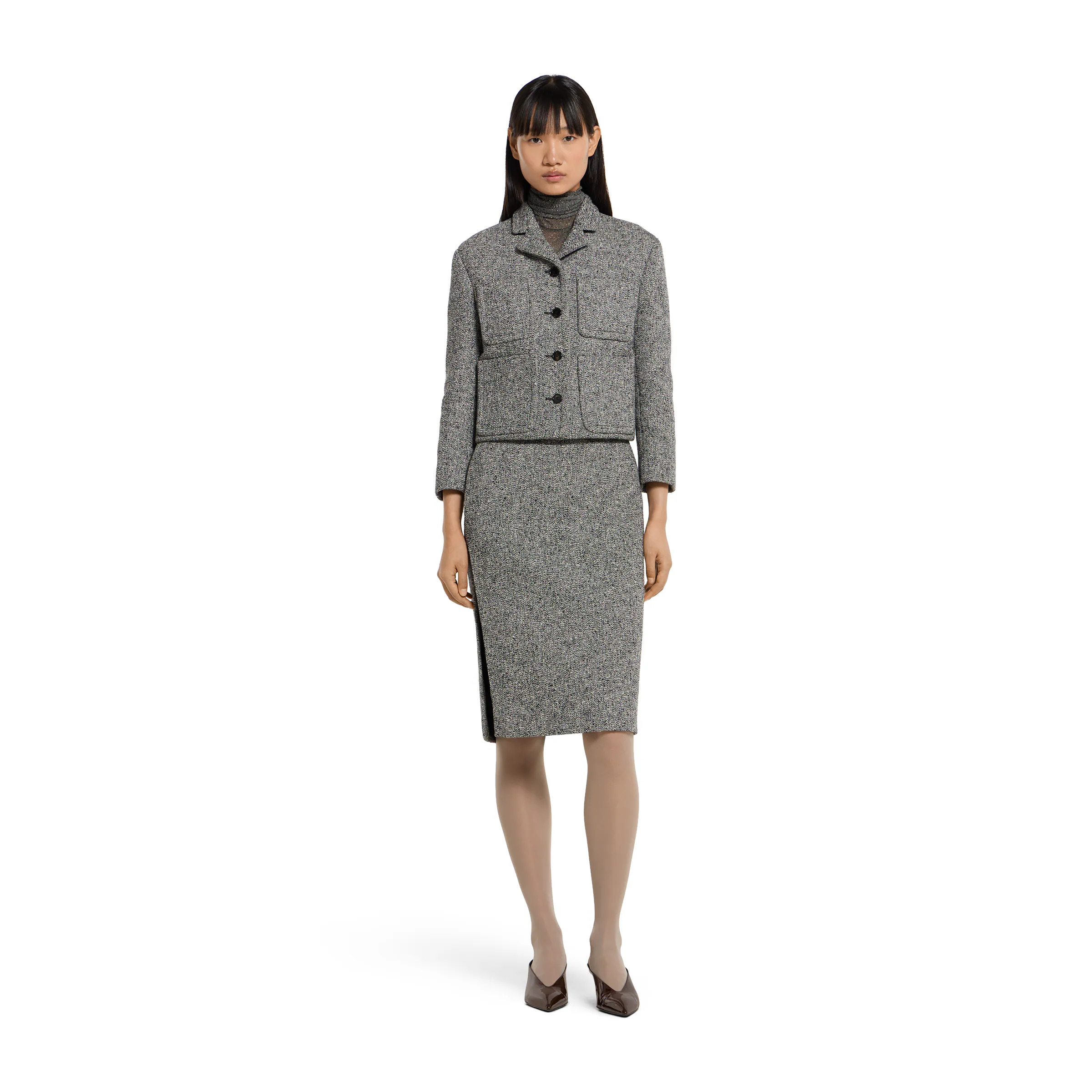 Cotton-wool mouliné skirt - 2