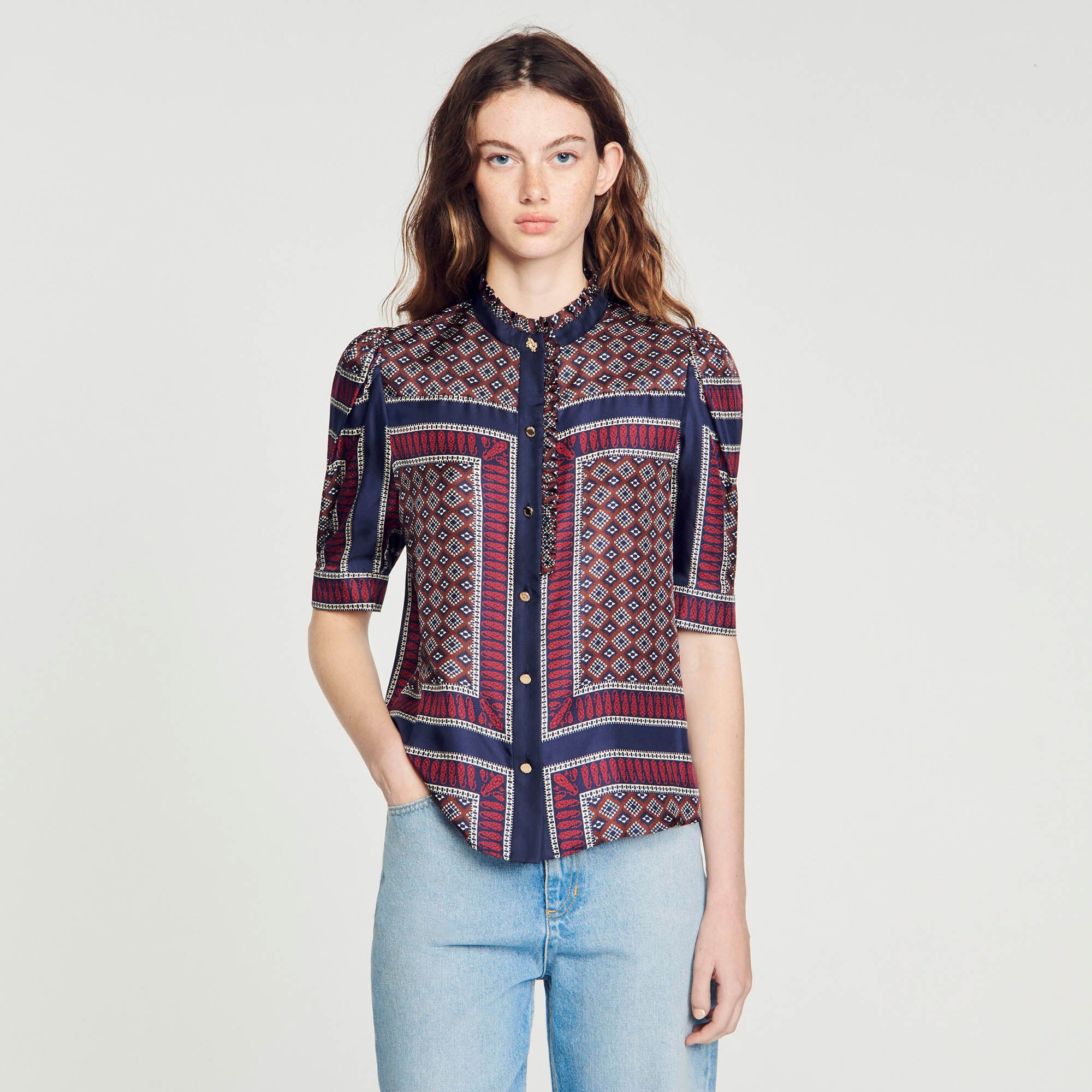 PATTERNED SILK SHIRT - 5