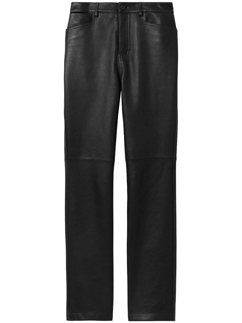 leather straight-leg trousers - 1