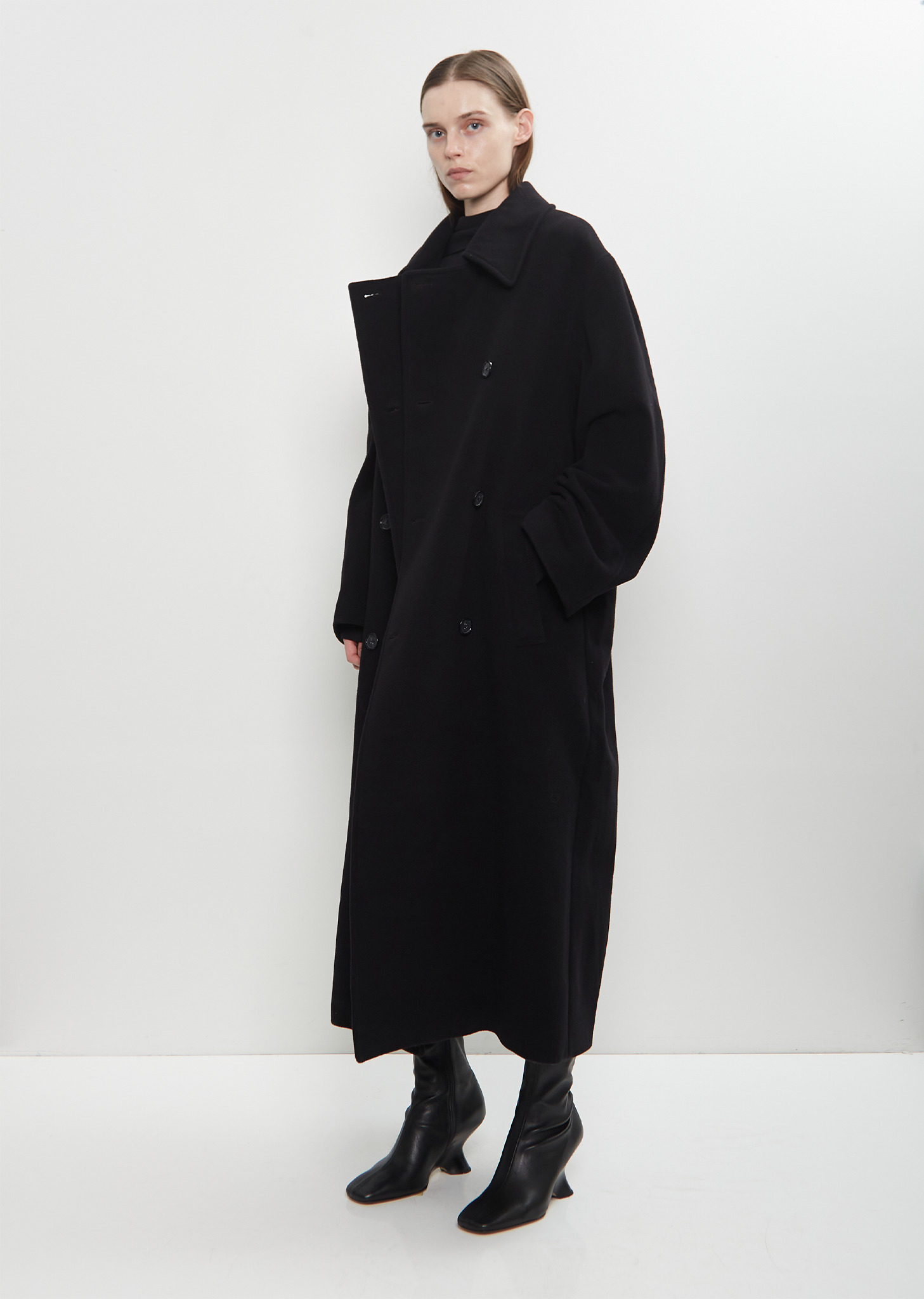 Brushed Wool Blend Shield Coat - 4