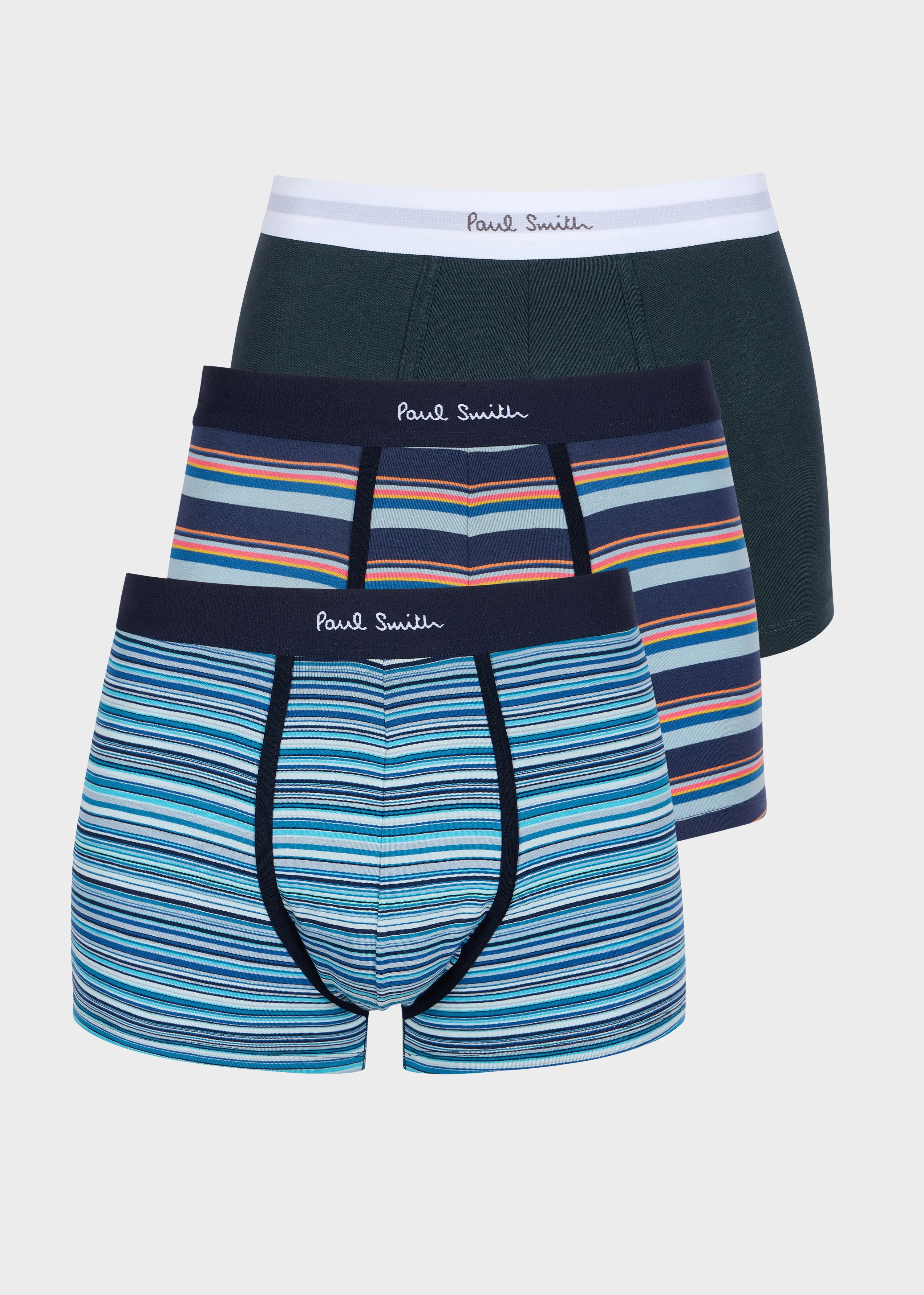 Organic-Cotton Mix Stripe Boxer Briefs Three Pack - 1