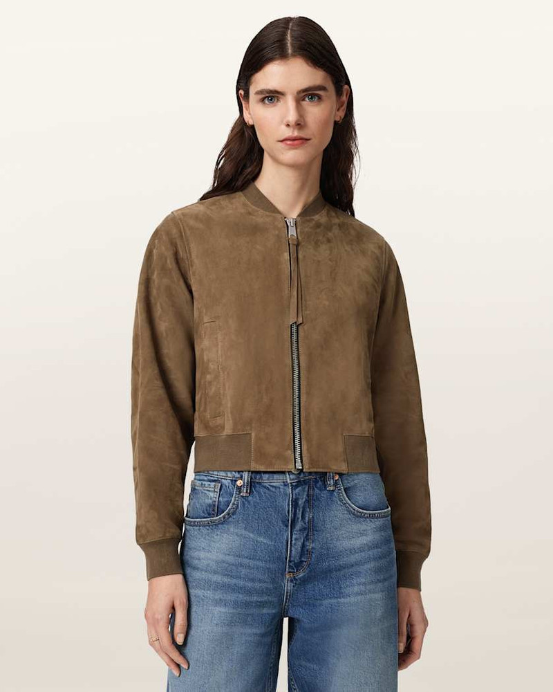 ALLSAINTS ORTEN SUEDE BOMBER JACKET outlook