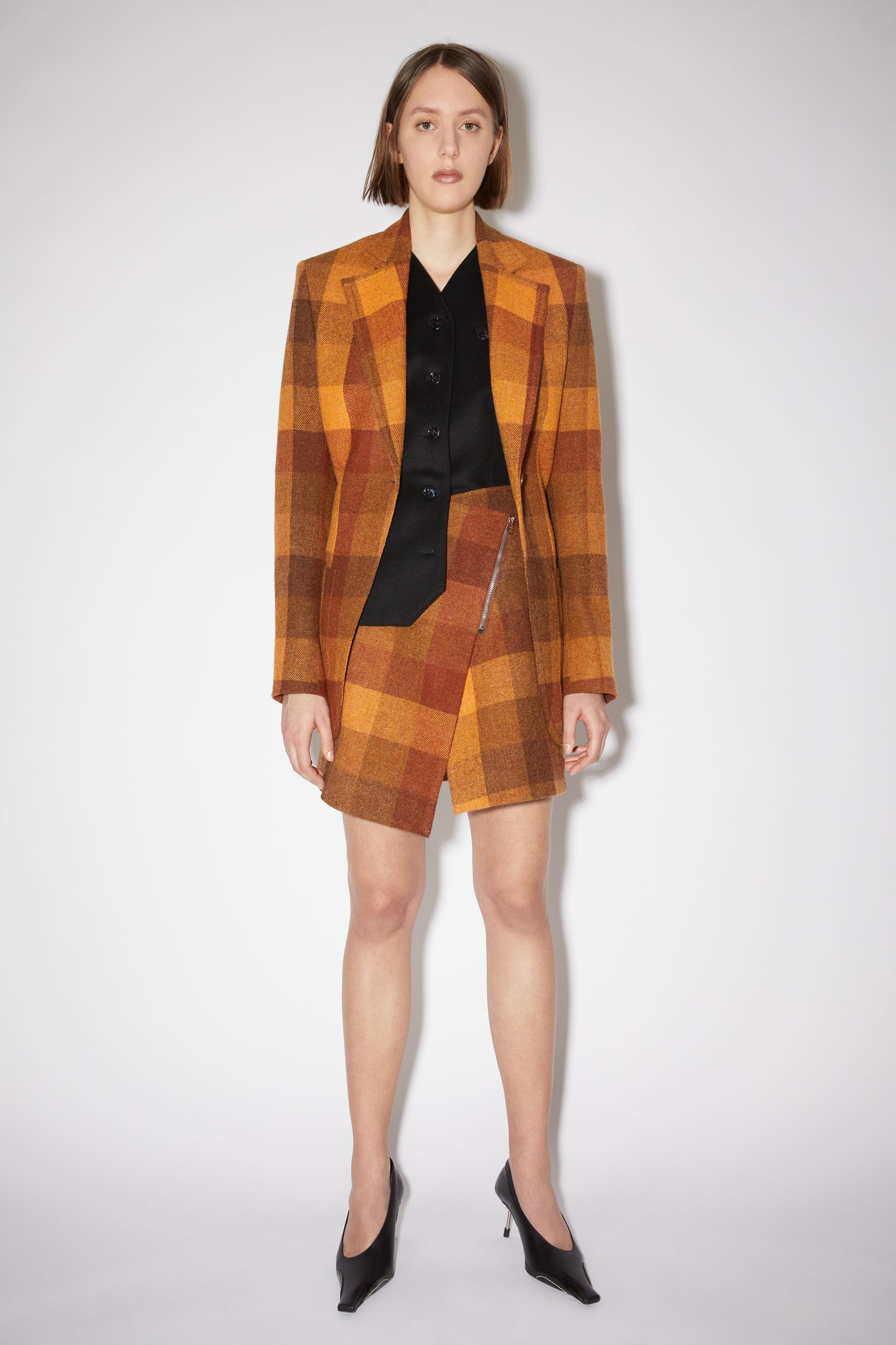Asymmetric skirt - Brown/orange - 2