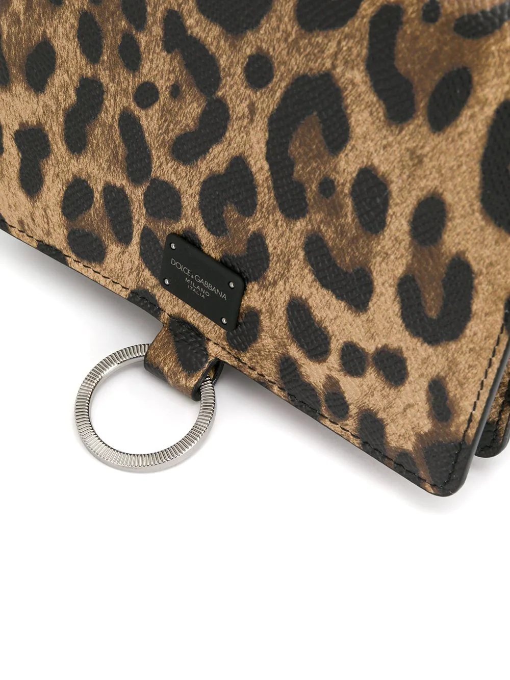 leopard print shoulder bag - 4