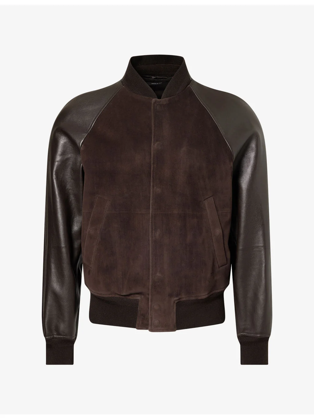 Soft Suede And Leather Bomber Jacket - 1