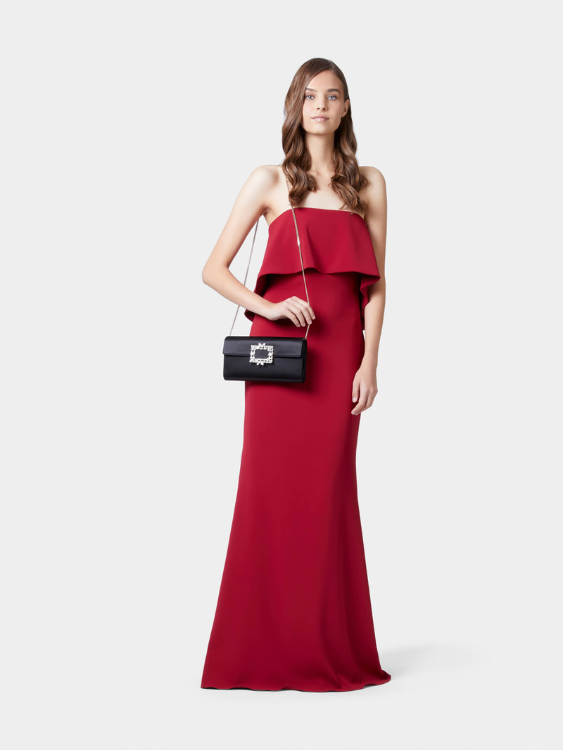 Roger Vivier Broche Vivier Buckle Clutch in Satin outlook