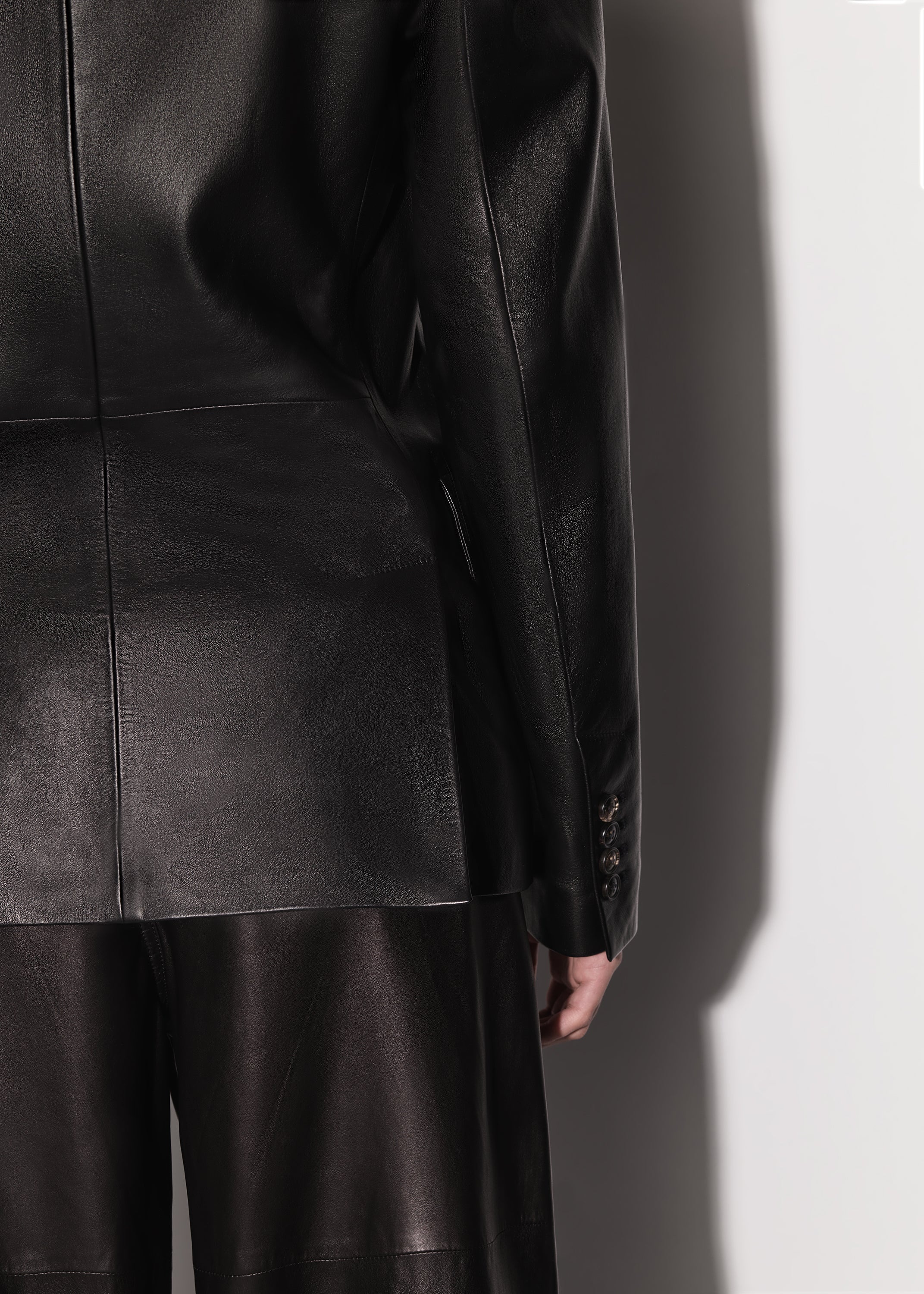 LEATHER OVERSIZED BLAZER - 9