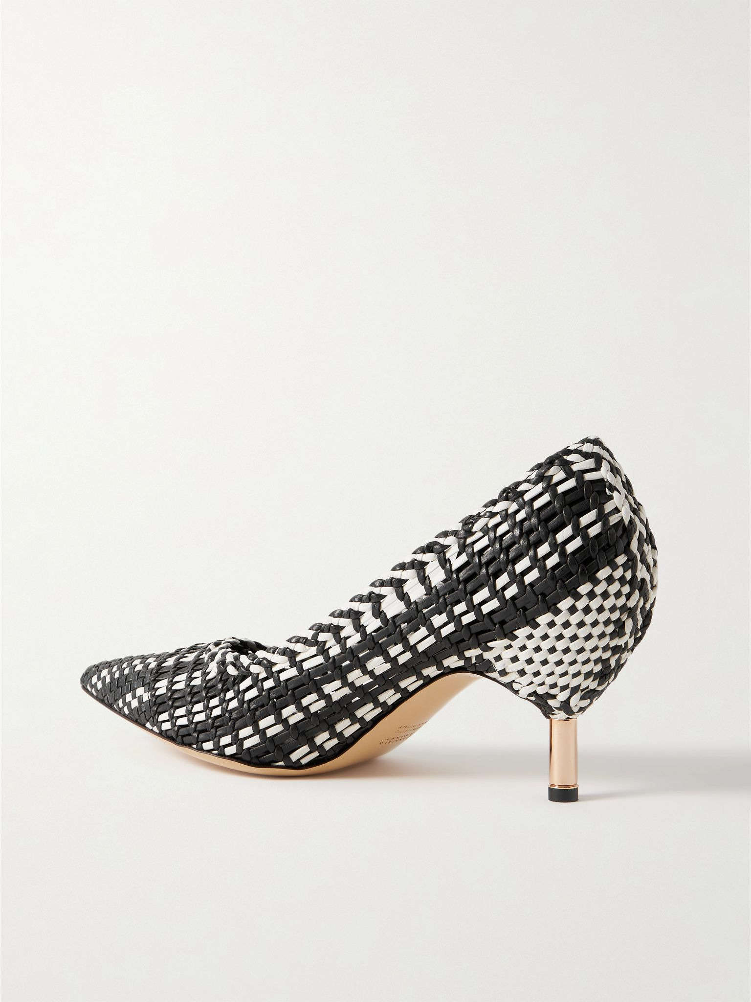 Andres two-tone woven leather pumps Black - 3