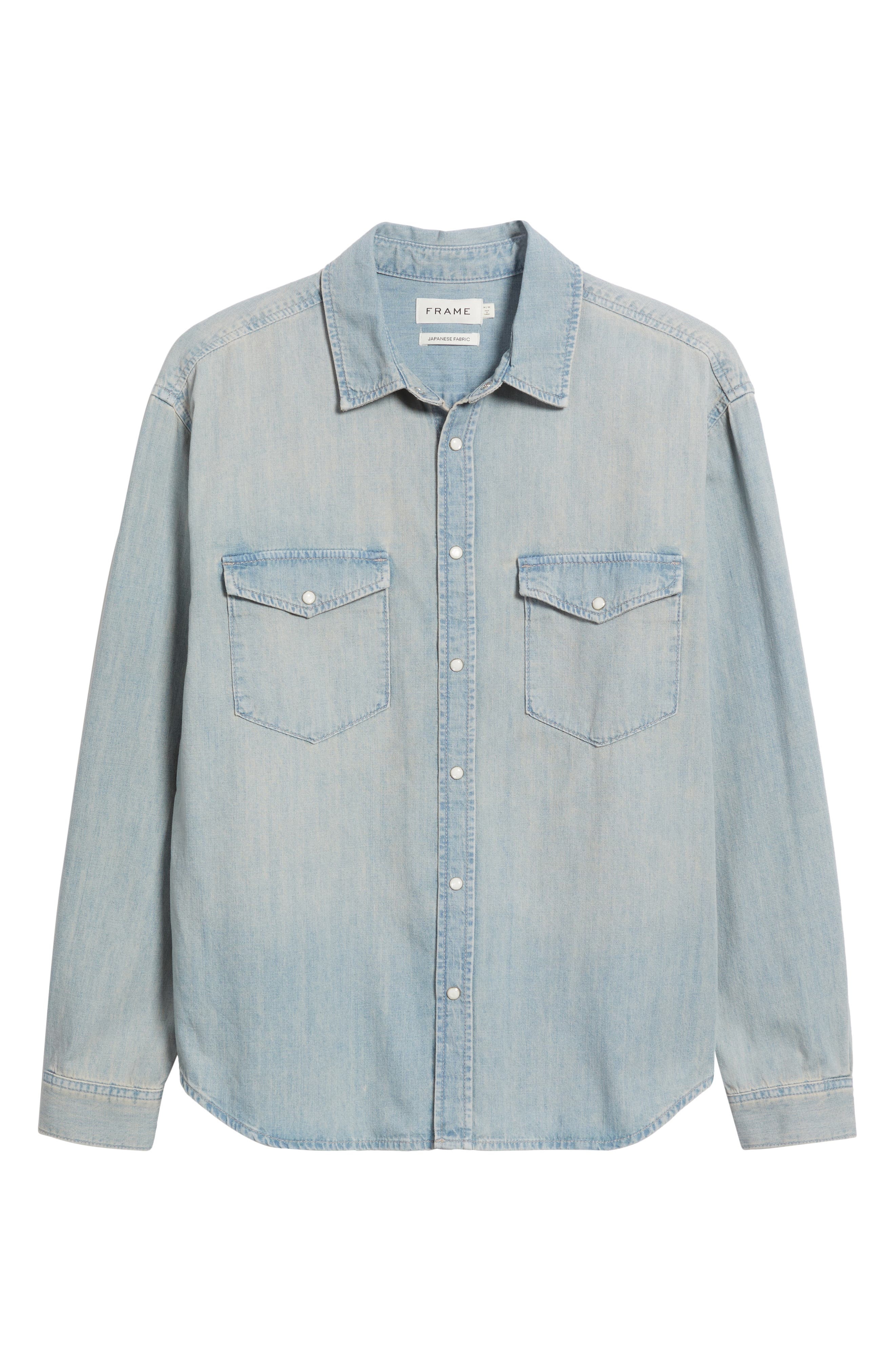 FRAME Modern Cotton Denim Snap-Up Western Shirt in Calabasas at Nordstrom - 6