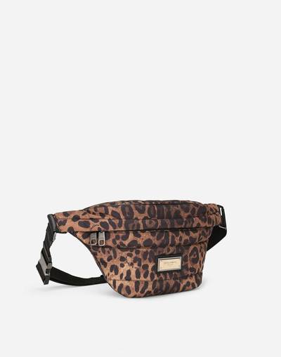 Dolce & Gabbana Leopard-print Sicily belt bag in quilted nylon outlook