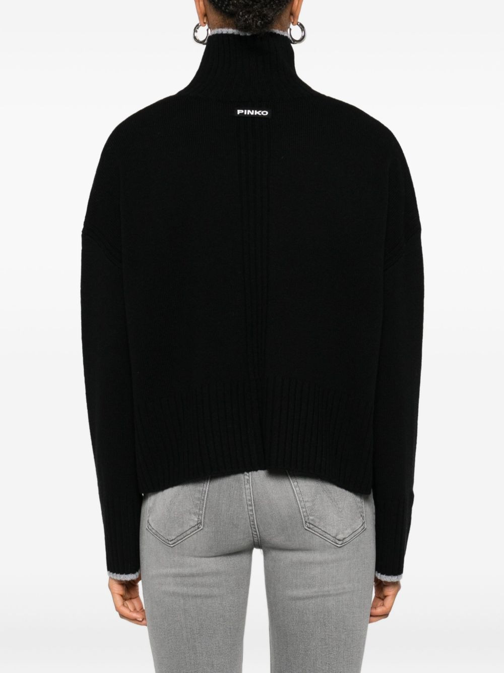 high-neck cropped sweater - 4