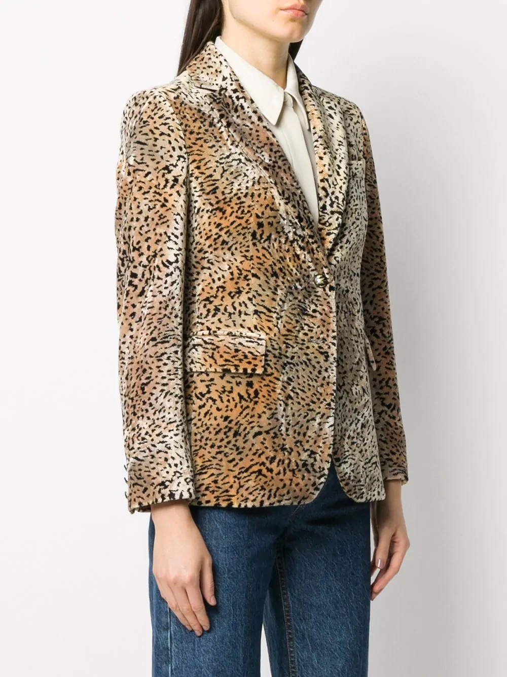 printed single-breasted blazer - 3