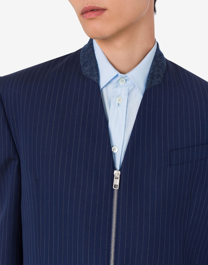 Moschino YARN-DYED PINSTRIPED WOOL JACKET outlook