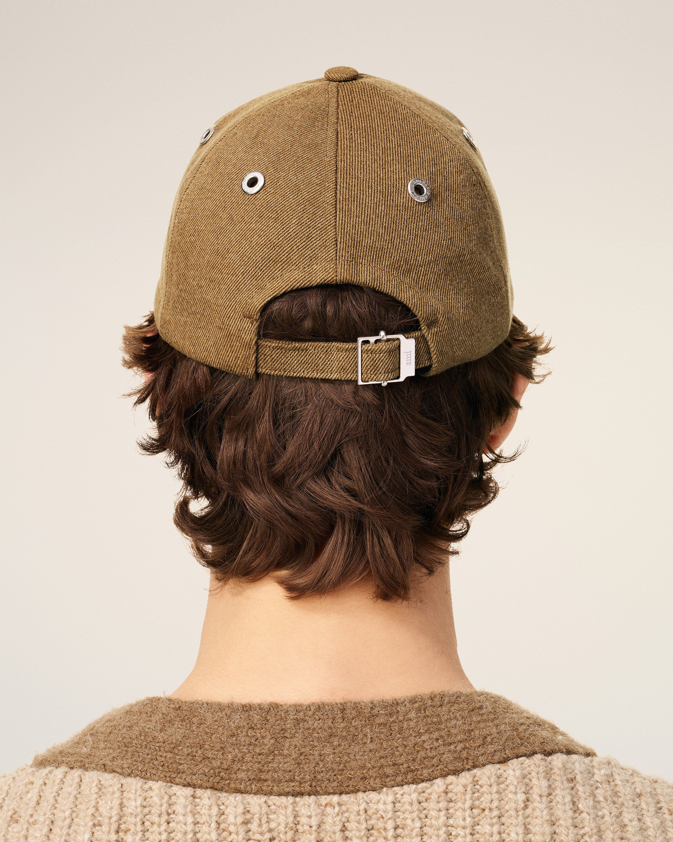 BROWN COTTON EMBOSSED AMI DE COEUR CAP - 6