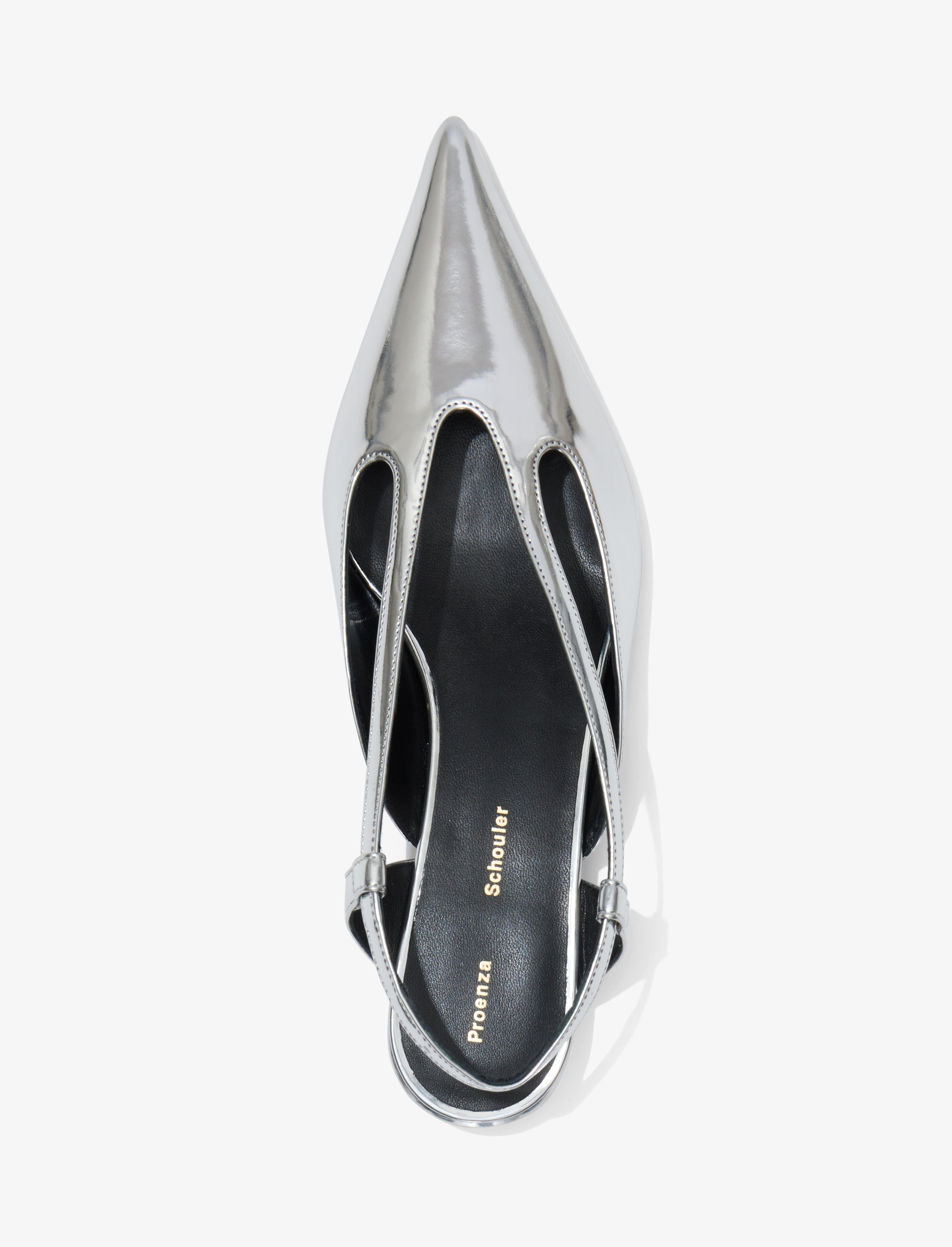 Point Slingback Pumps in Mirrored Metallic - 4